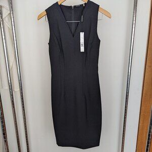 ELIE TAHARI Classic Sleeveless V Neck Dress Pencil Black Size 0 NWT